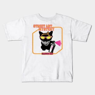 Graffiti cat street art mystery Kids T-Shirt